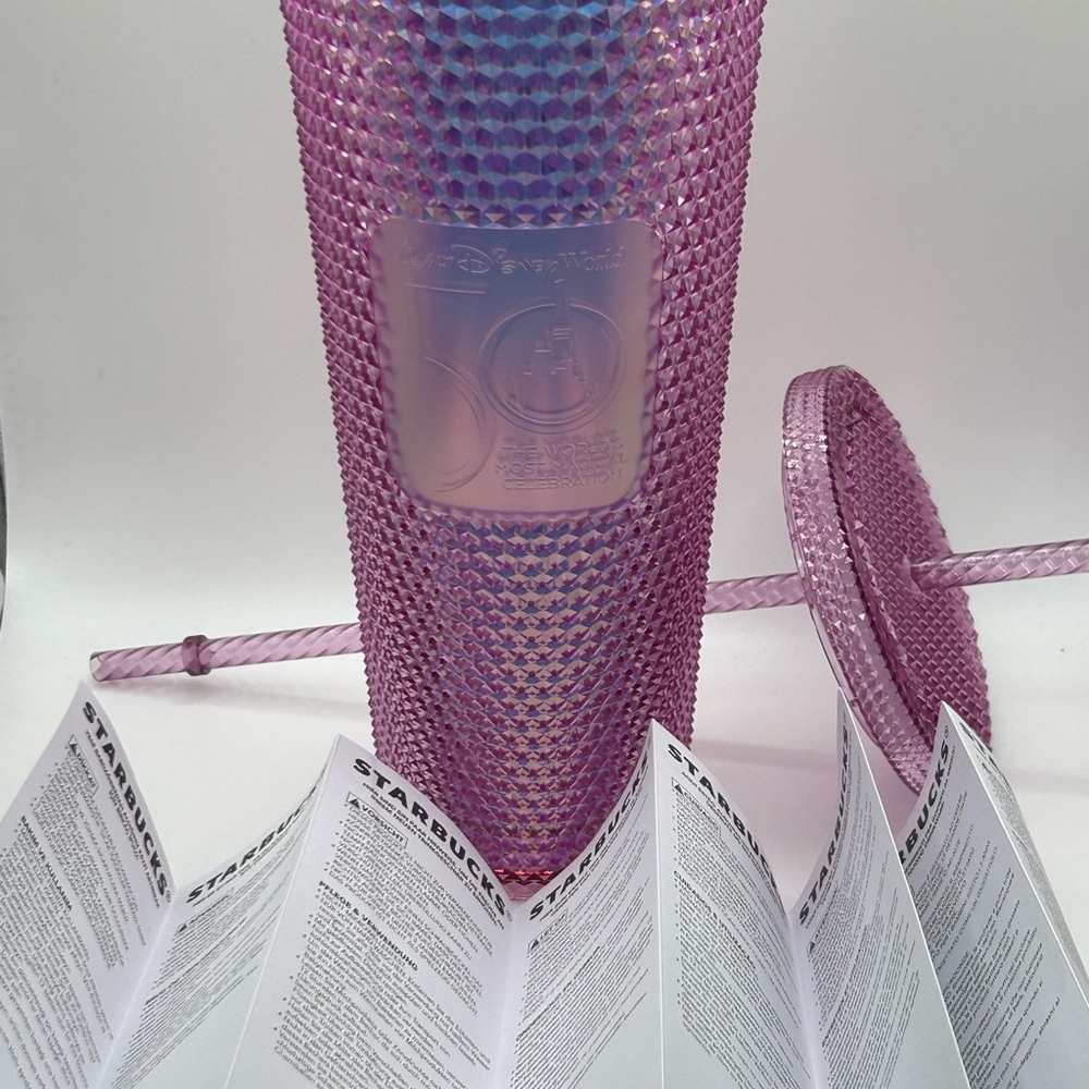 Starbucks Purple and Pink Textured Tumbler New with Pamphlet